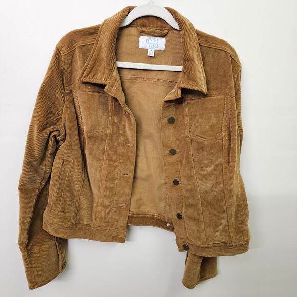 Cropped Corduroy Tan Jacket Size M - Picture 2 of 6
